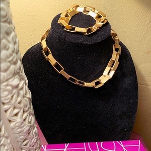 Lia Sophia Gold tone Bold Set Necklace and earring